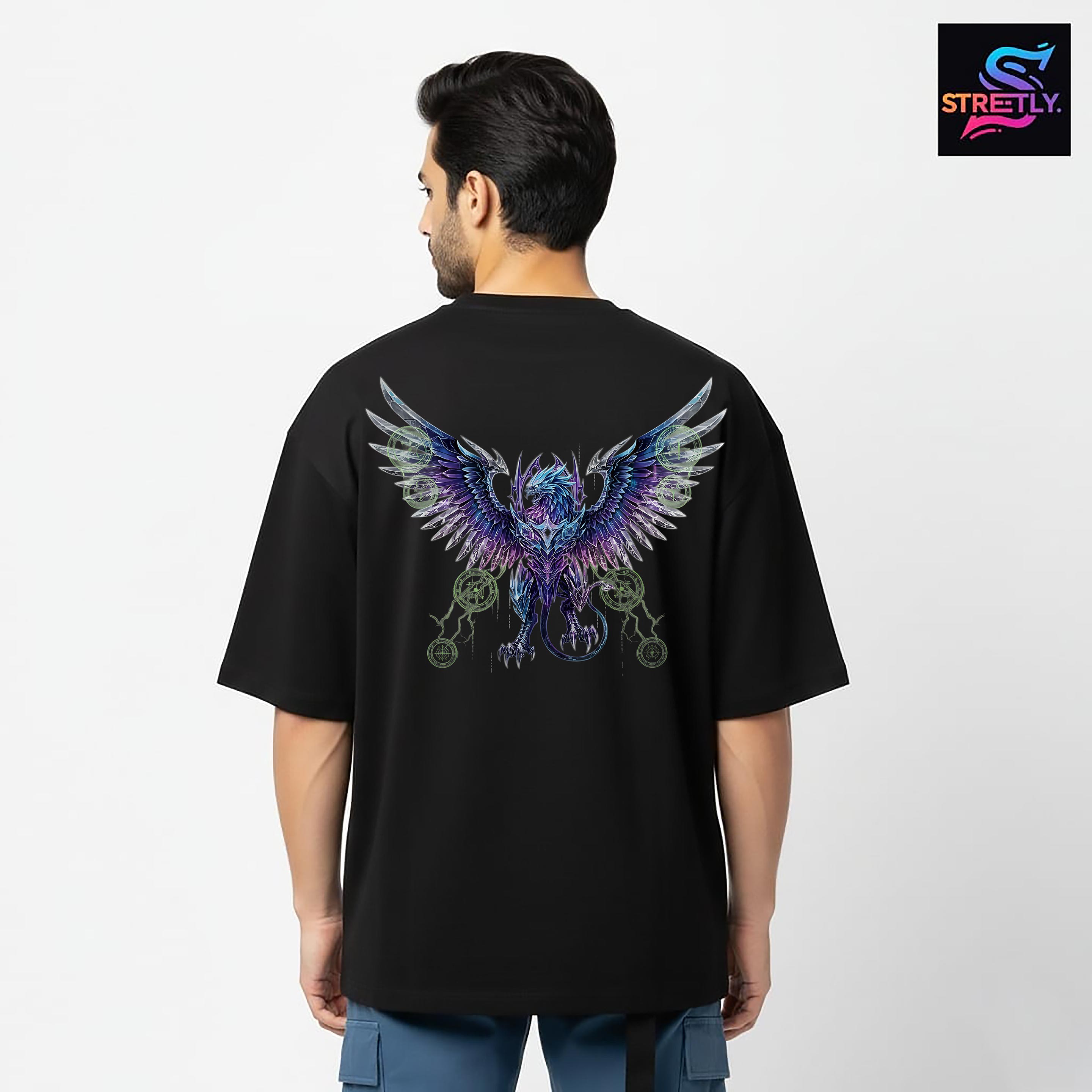 Cyberon|Graphic Printed Oversized Crew Neck Premium T-shirt|100% Cotton|Unisex