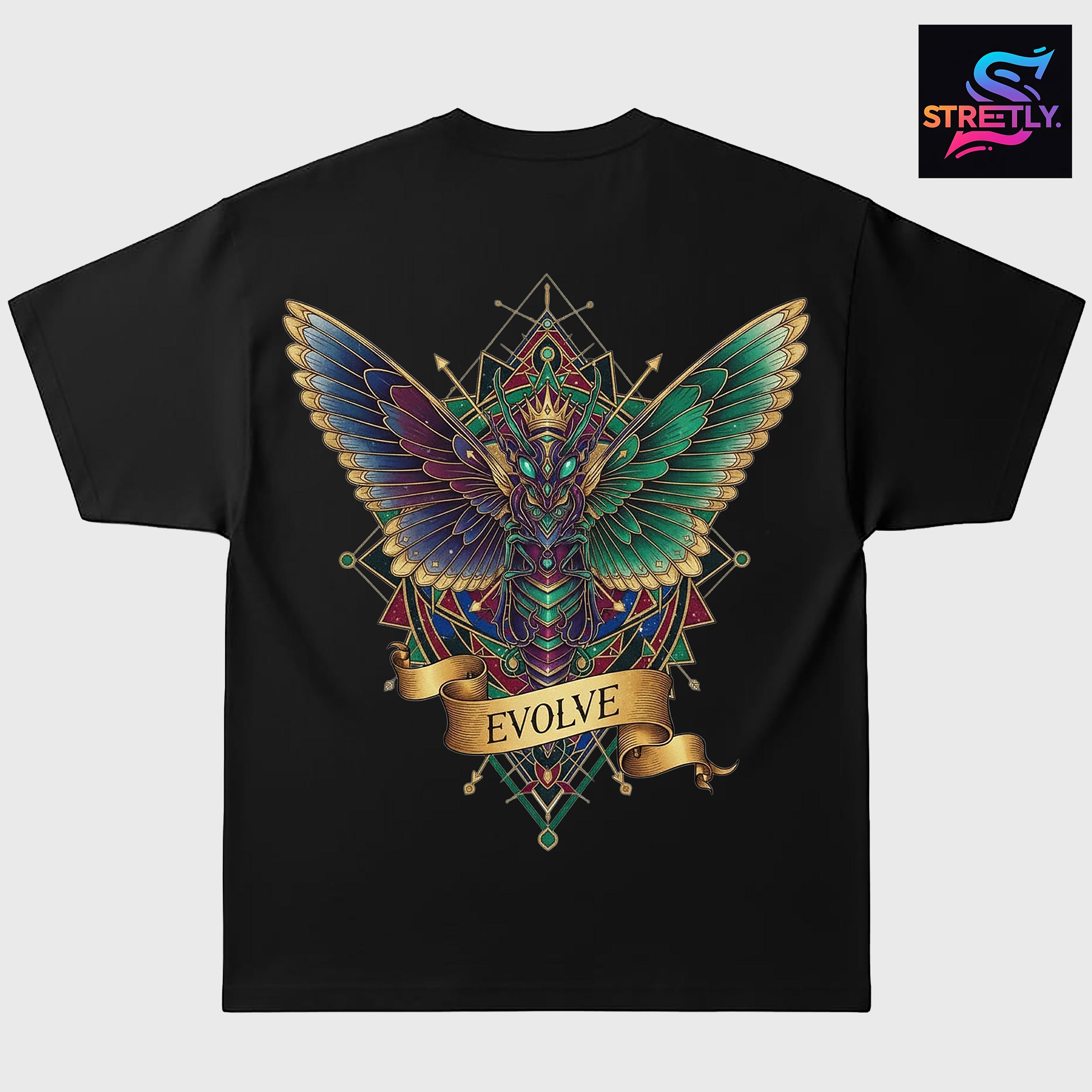 Evolve|Graphic Printed Oversized Crew Neck Premium T-shirt|100% Cotton|Unisex