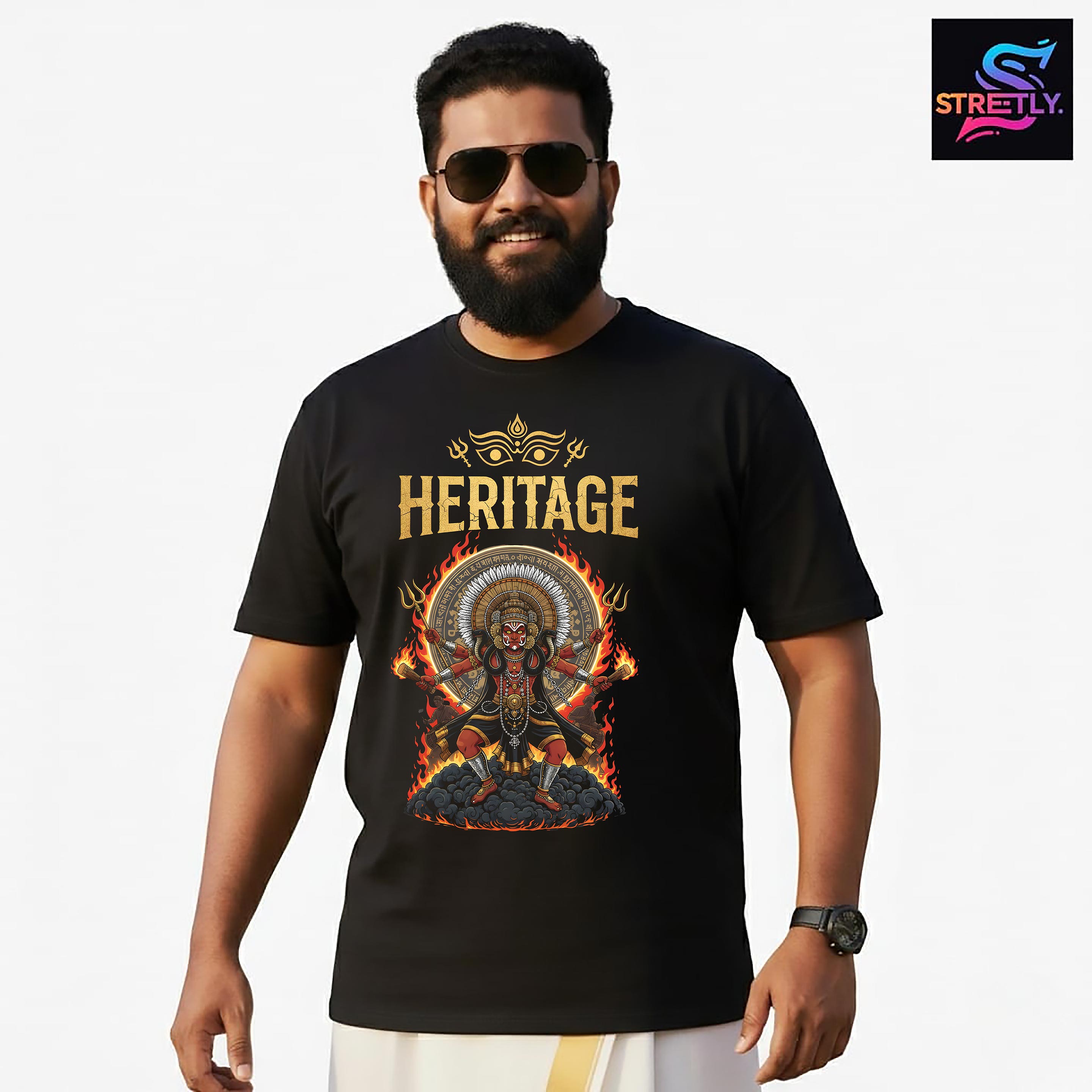 Heritage I|Graphic Printed Oversized Crew Neck Premium T-shirt|100% Cotton|Unisex