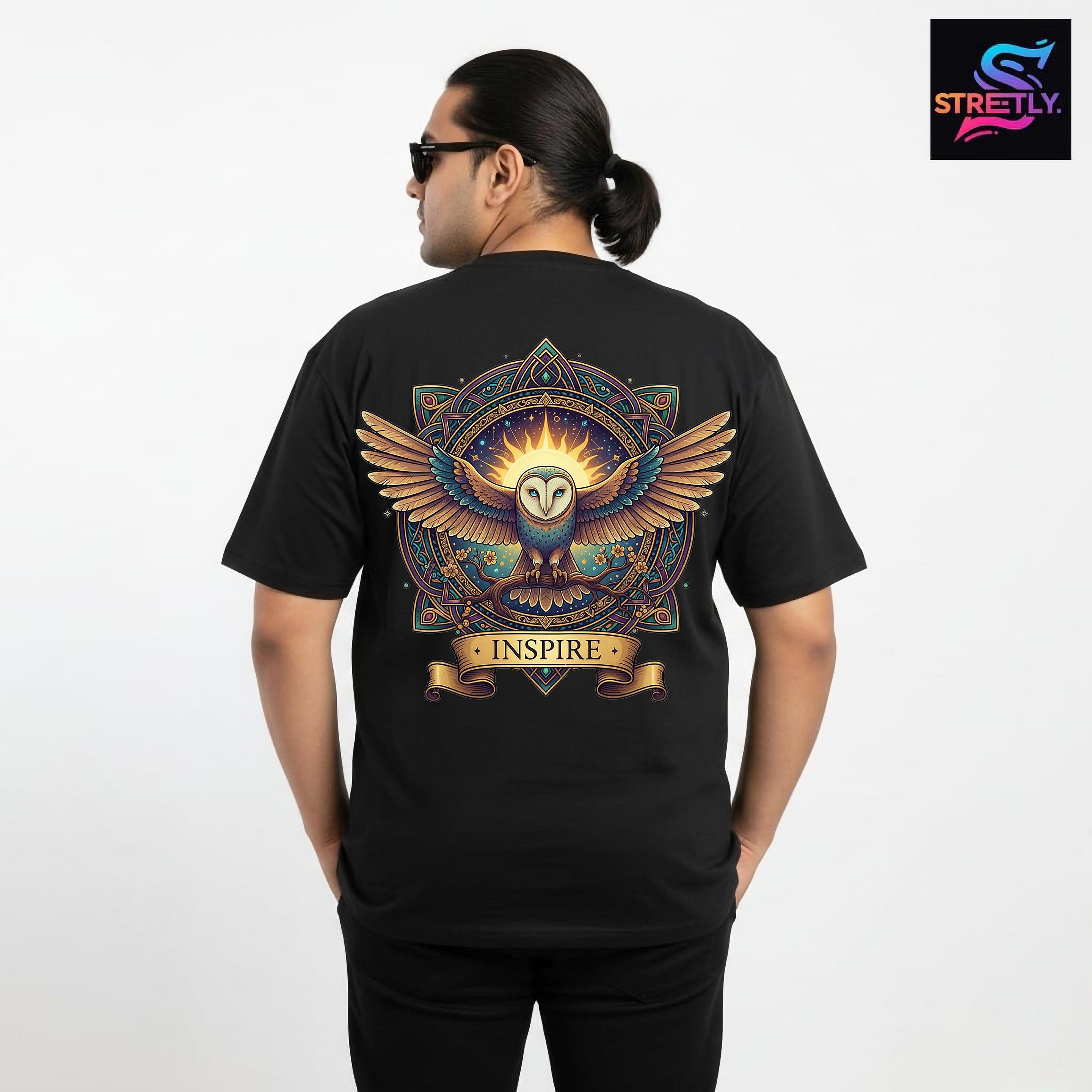 Inspire|Graphic Printed Oversized Crew Neck Premium T-shirt|100% Cotton|Unisex