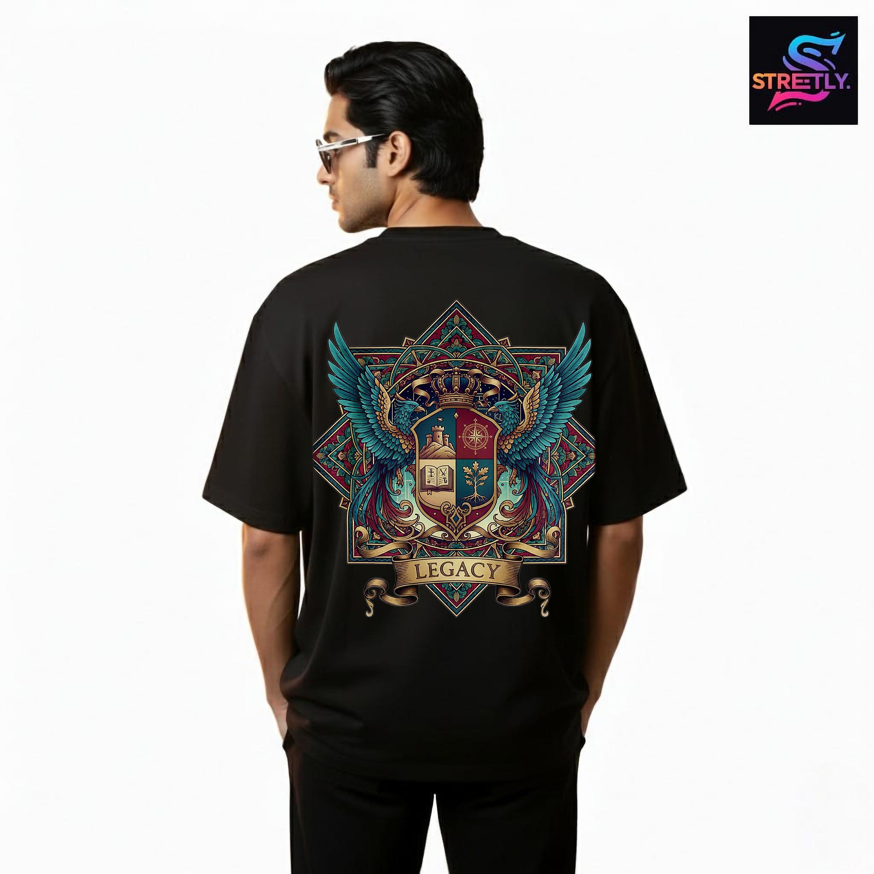 Legacy|Graphic Printed Oversized Crew Neck Premium T-shirt|100% Cotton|Unisex