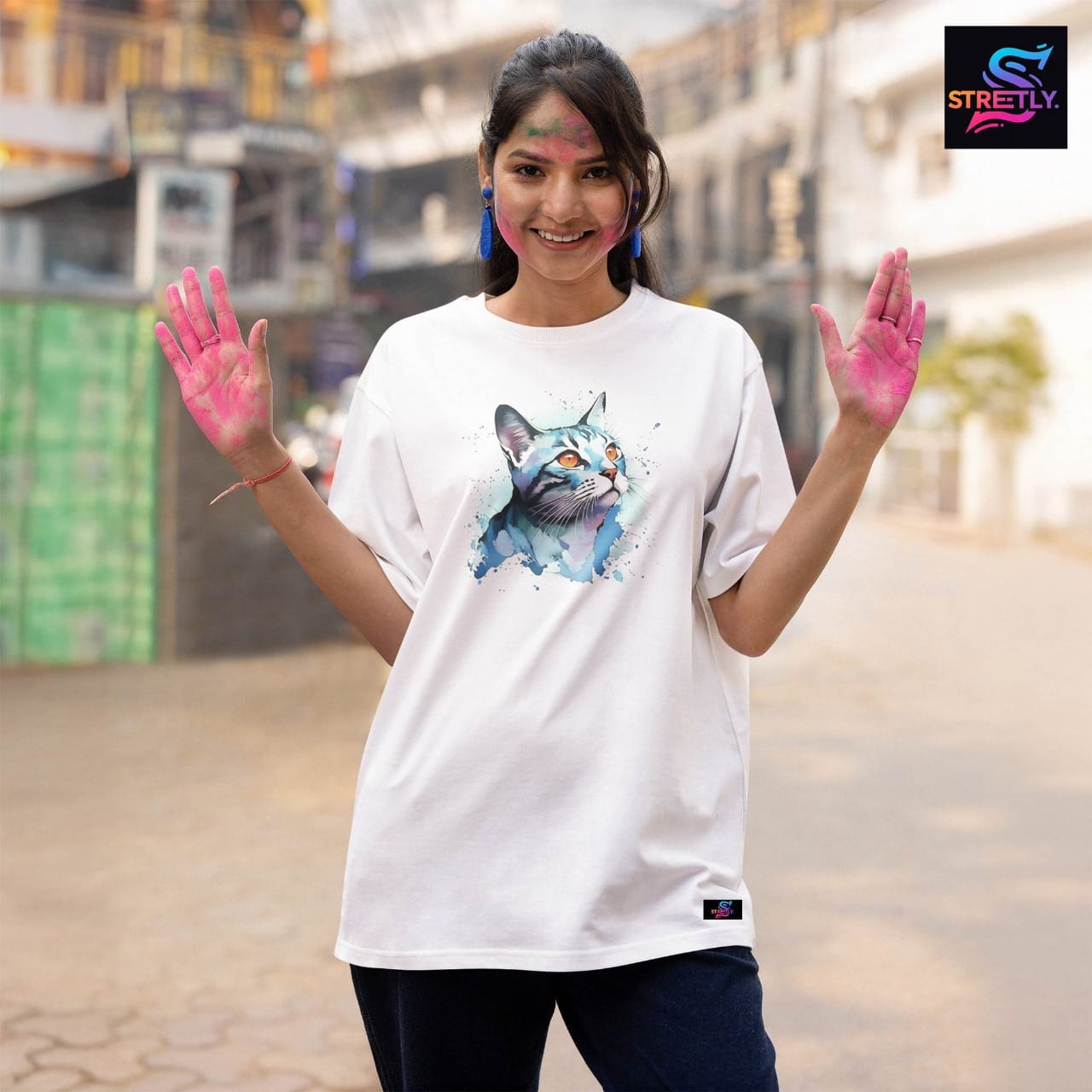 Enigmatic Gaze|Graphic Printed Oversized Crew Neck Premium T-shirt