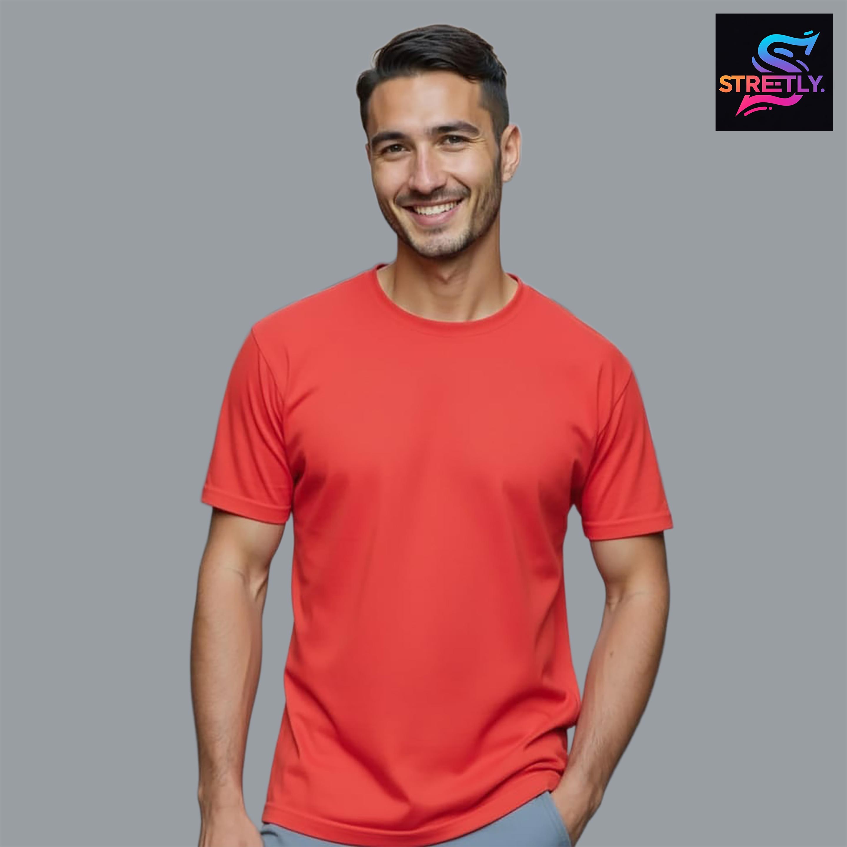 Dark Orange|Plain Regular Crew Neck Premium T-shirt|100% Cotton|Unisex