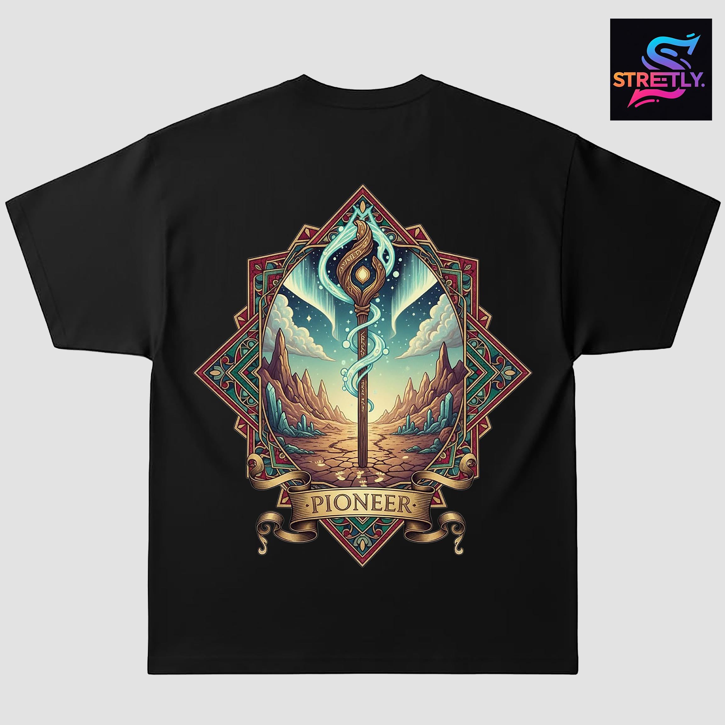 Pioneer|Graphic Printed Oversized Crew Neck Premium T-shirt|100% Cotton|Unisex