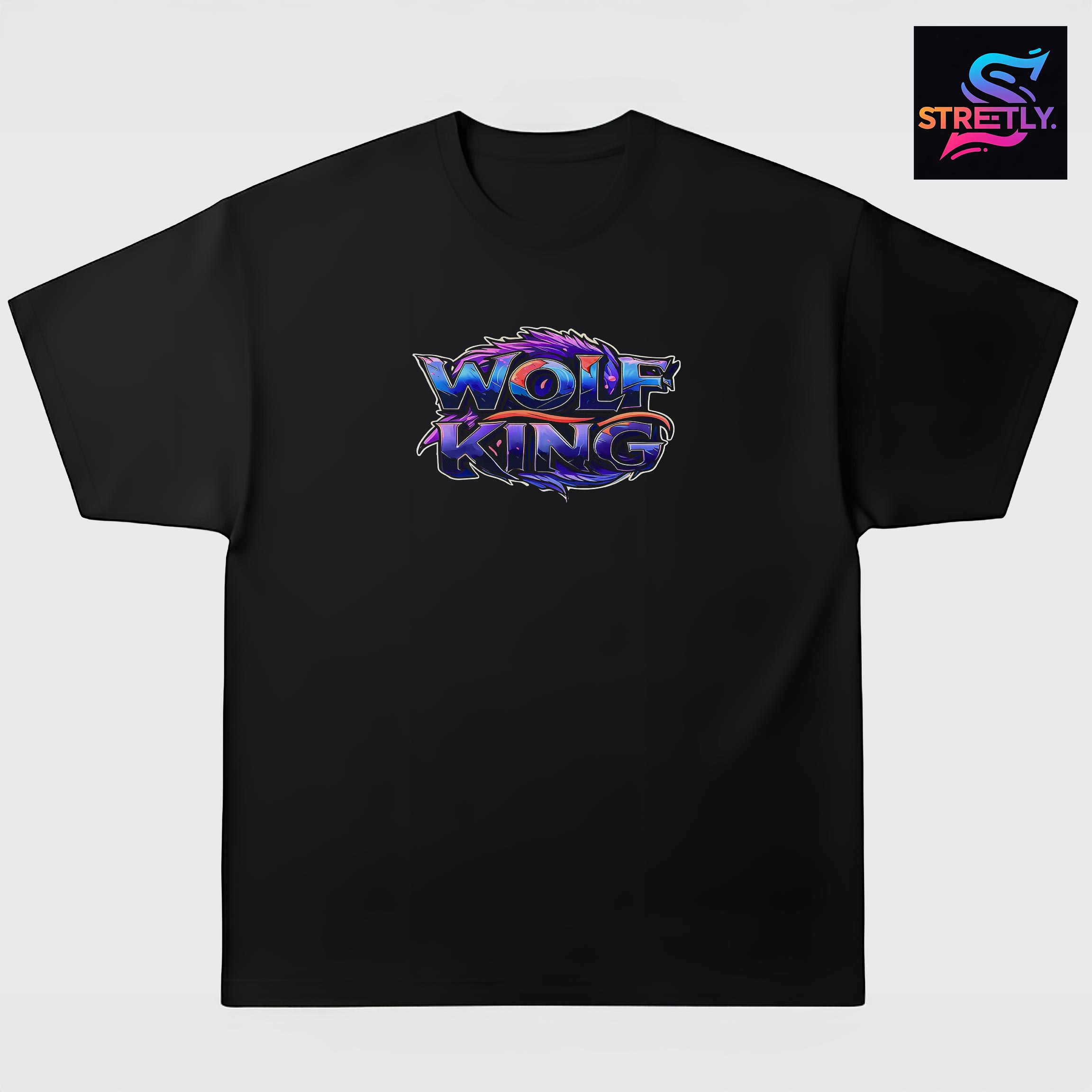 Wolf King|Graphic Printed Oversized Crew Neck Premium T-shirt|100% Cotton|Unisex