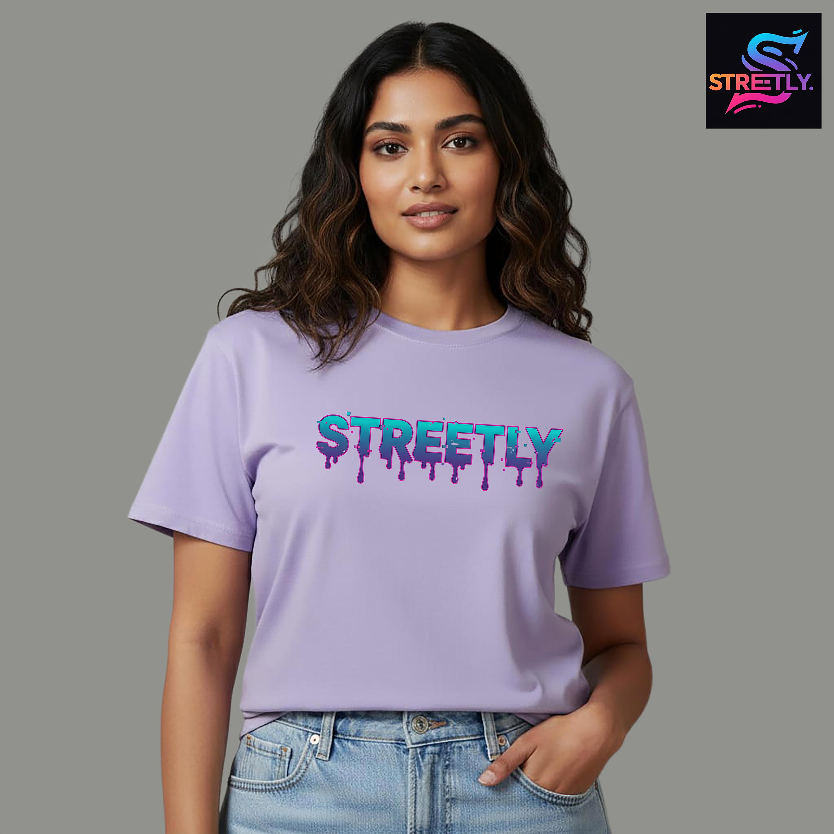 Dusty Lavender|Graphic Printed Regular Crew Neck Premium T-shirt|100% Cotton|Unisex