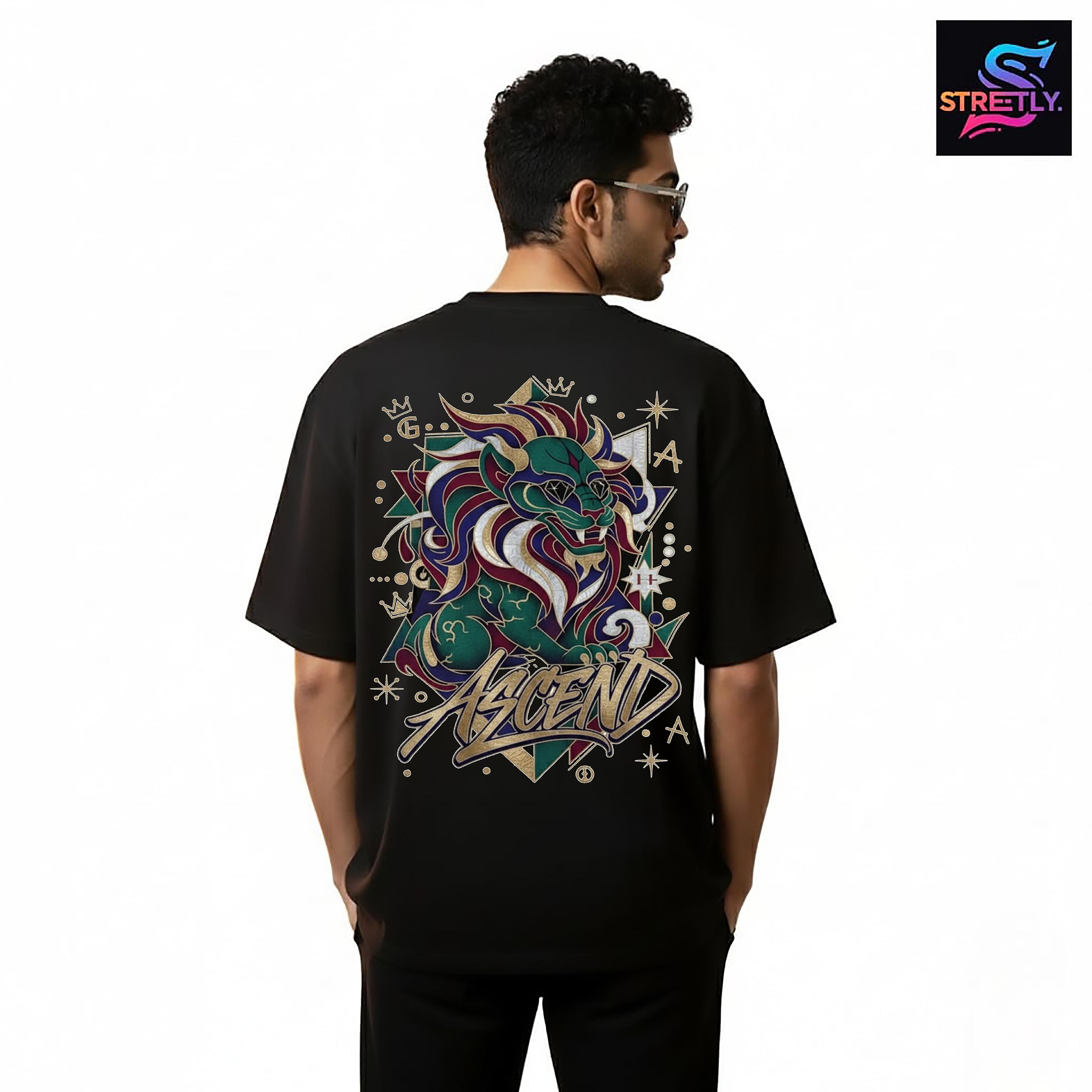 Ascend|Graphic Printed Oversized Crew Neck Premium T-shirt|100% Cotton|Unisex