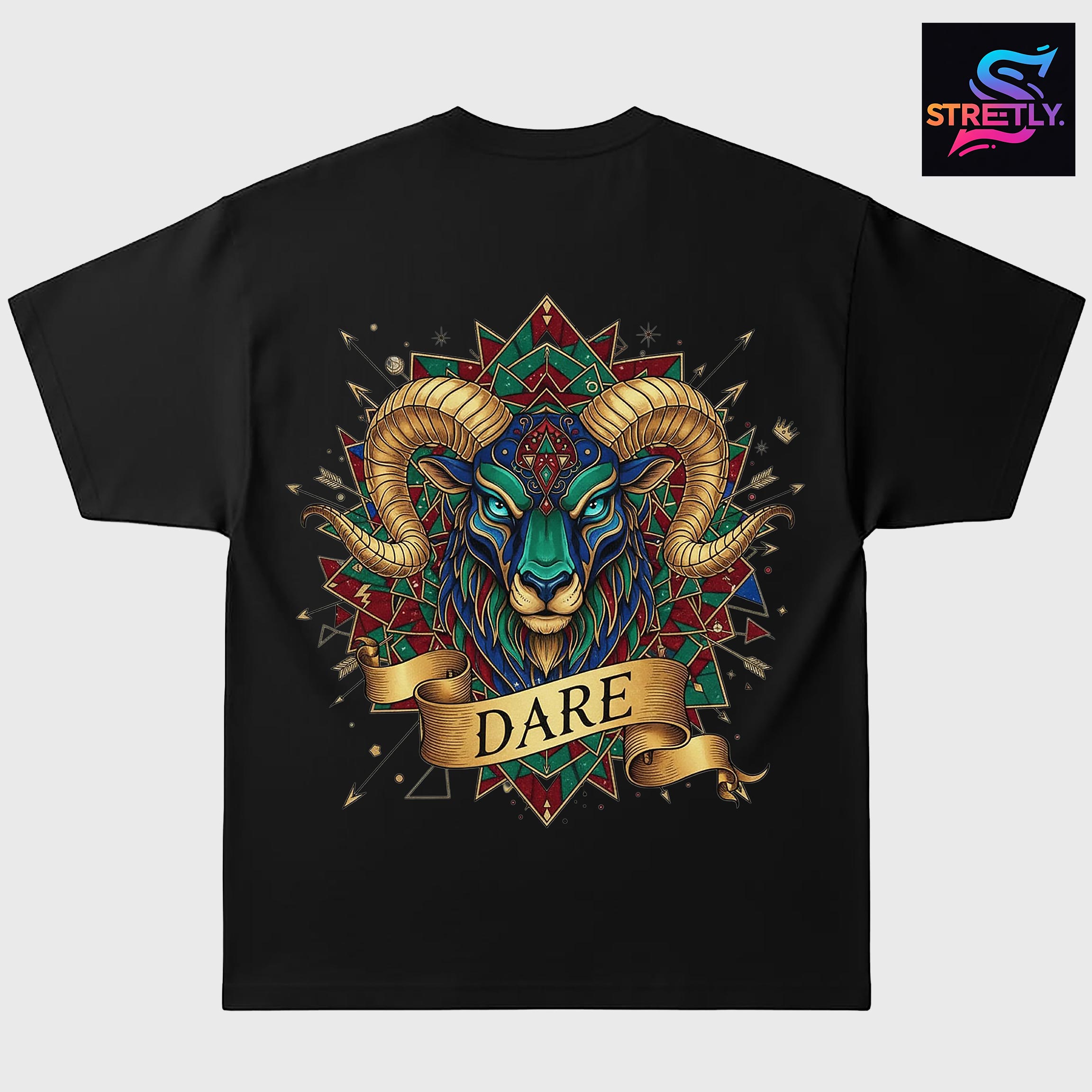 Dare|Graphic Printed Oversized Crew Neck Premium T-shirt|100% Cotton|Unisex