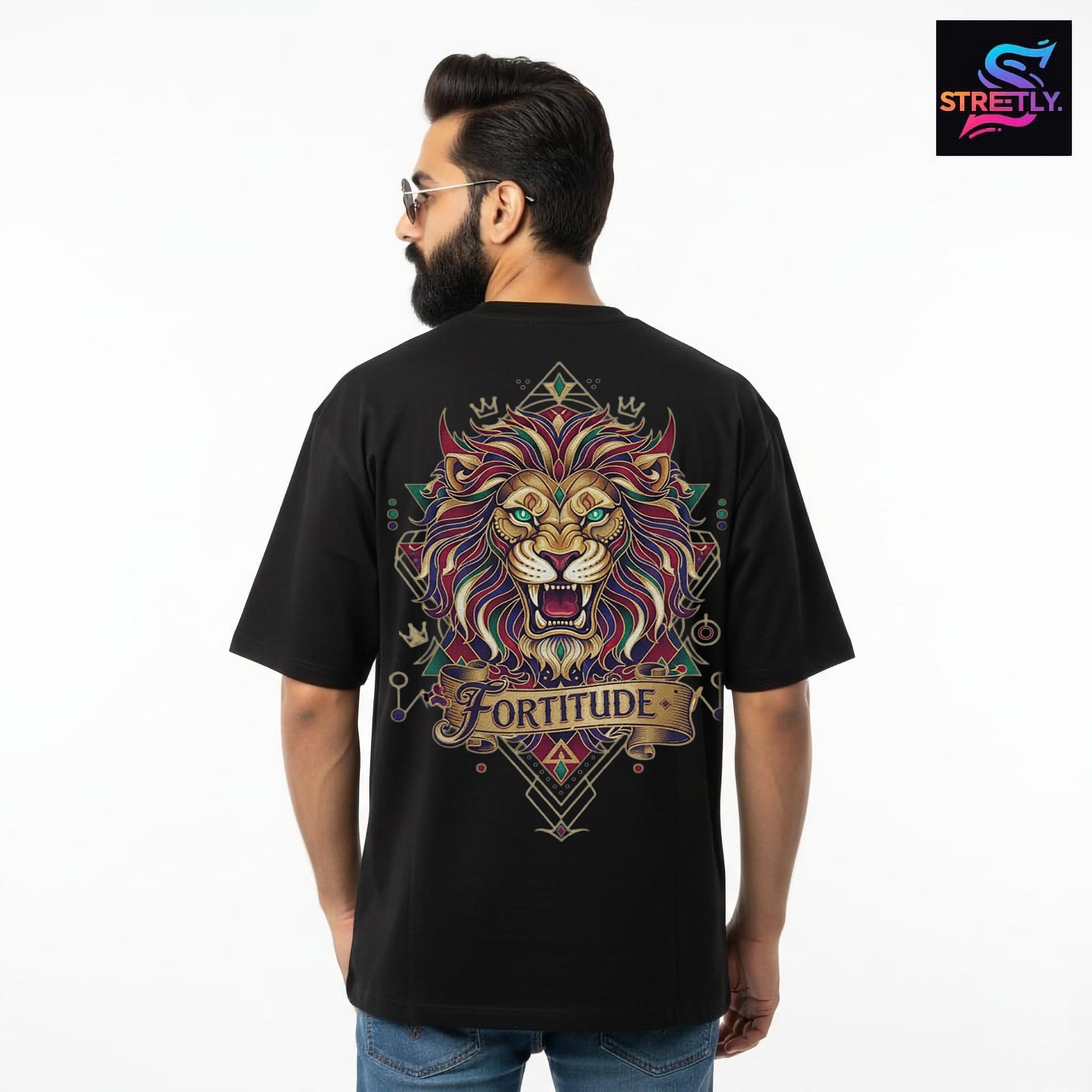 Fortitude|Graphic Printed Oversized Crew Neck Premium T-shirt|100% Cotton|Unisex