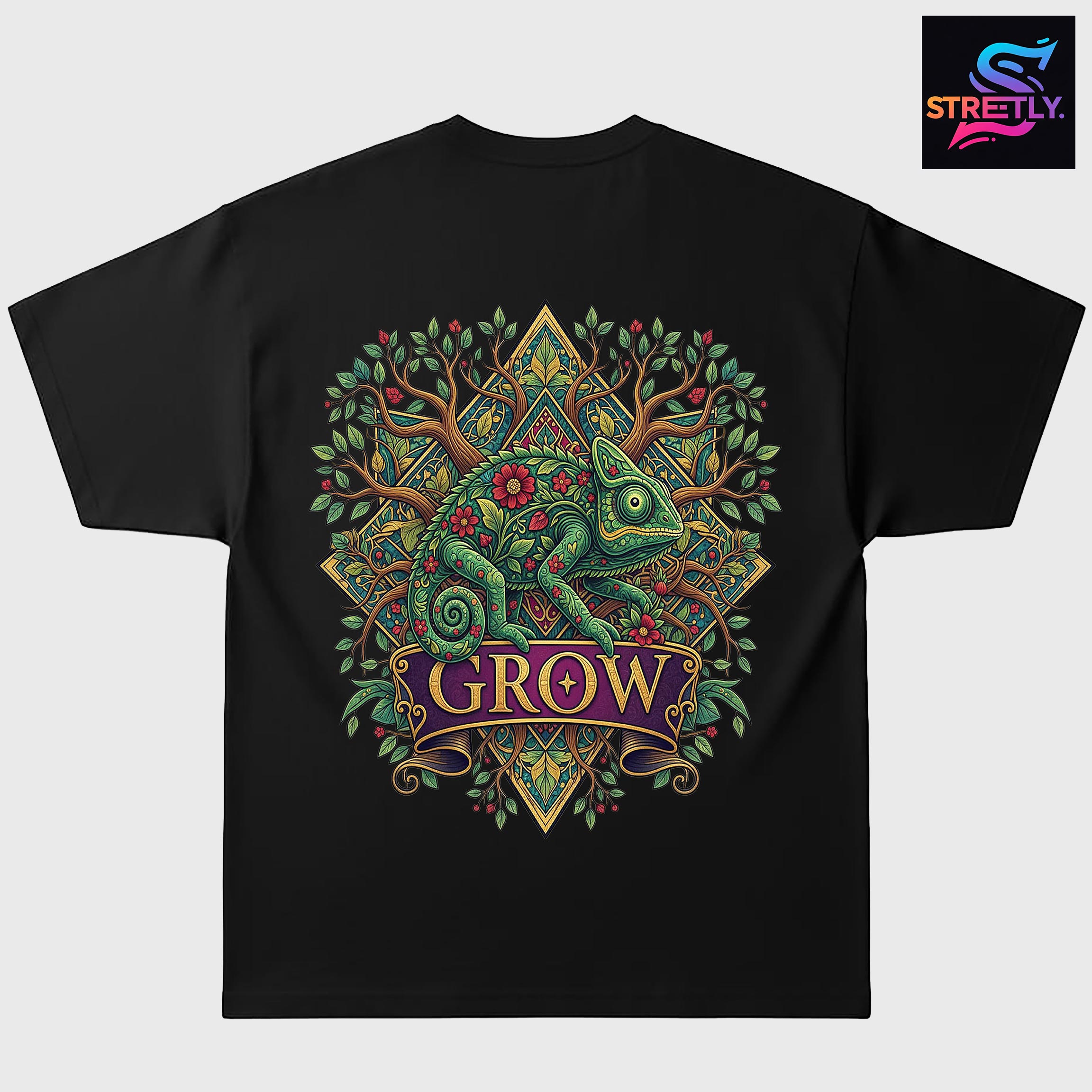 Grow|Graphic Printed Oversized Crew Neck Premium T-shirt|100% Cotton|Unisex