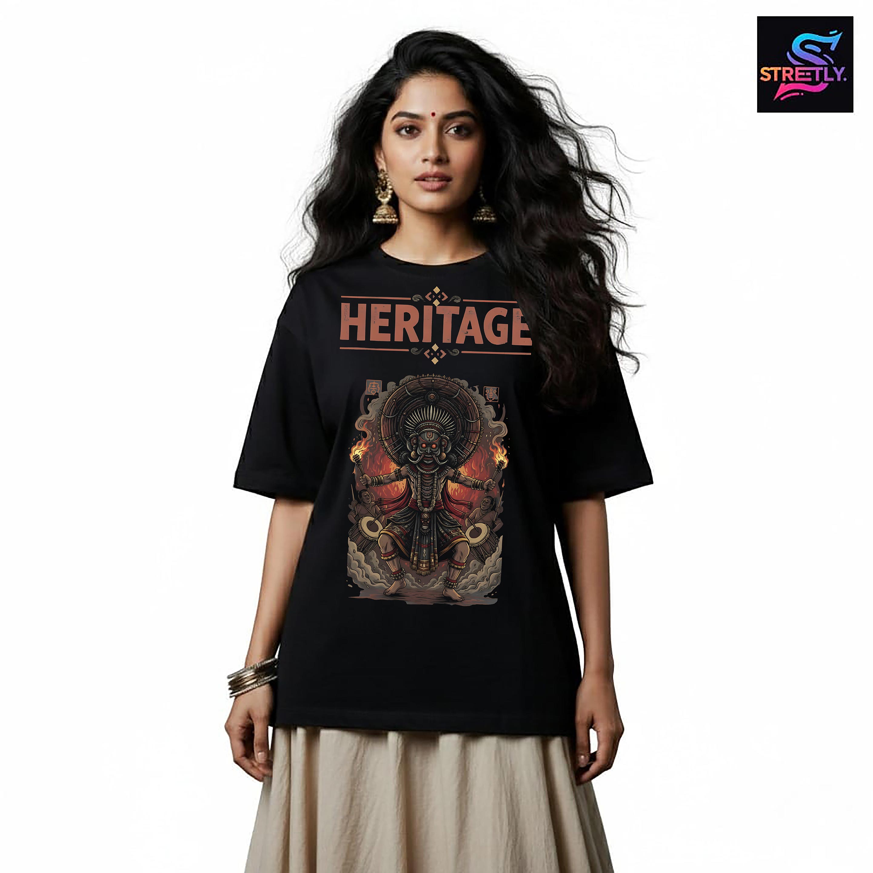 Heritage II|Graphic Printed Oversized Crew Neck Premium T-shirt|100% Cotton|Unisex