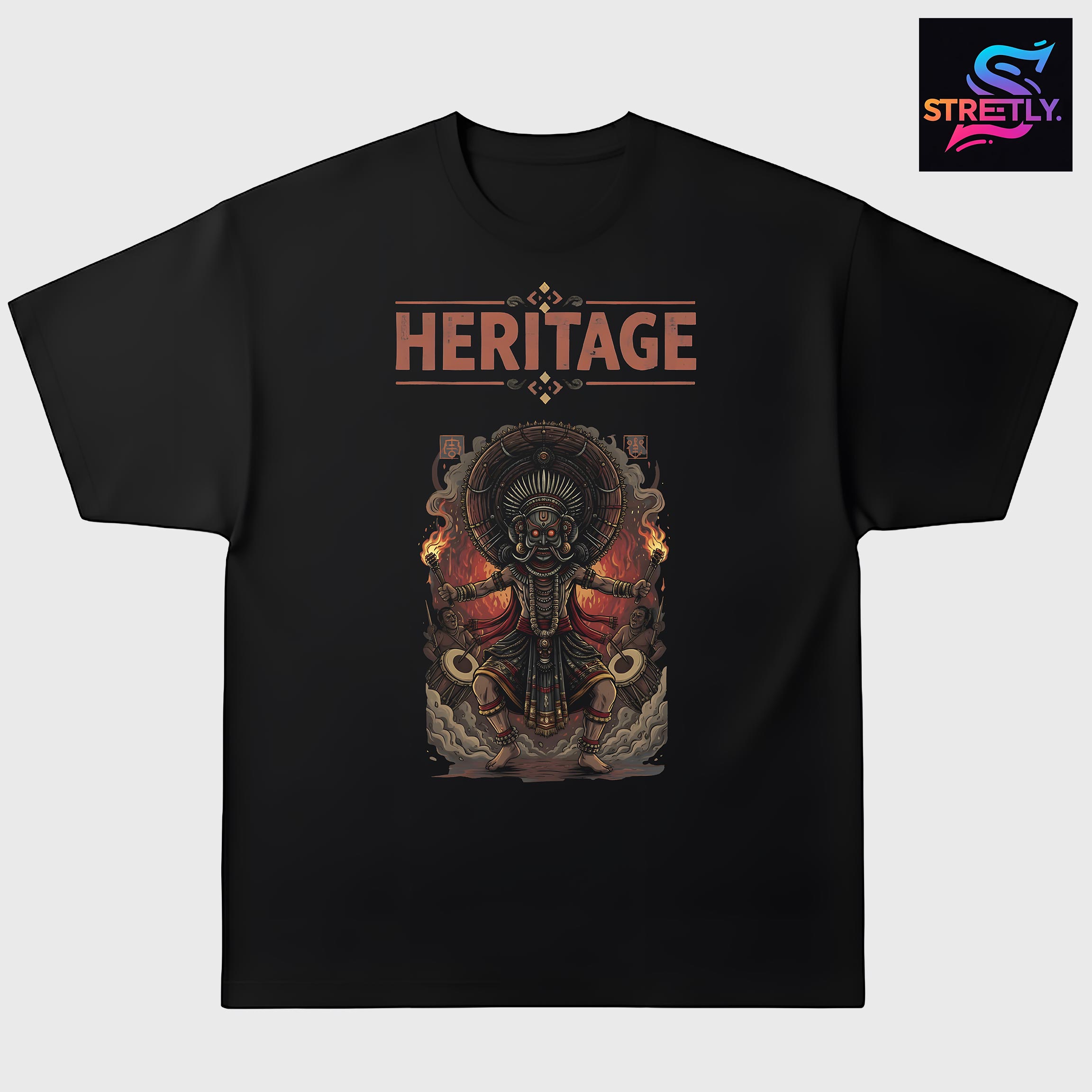 Heritage II|Graphic Printed Oversized Crew Neck Premium T-shirt|100% Cotton|Unisex