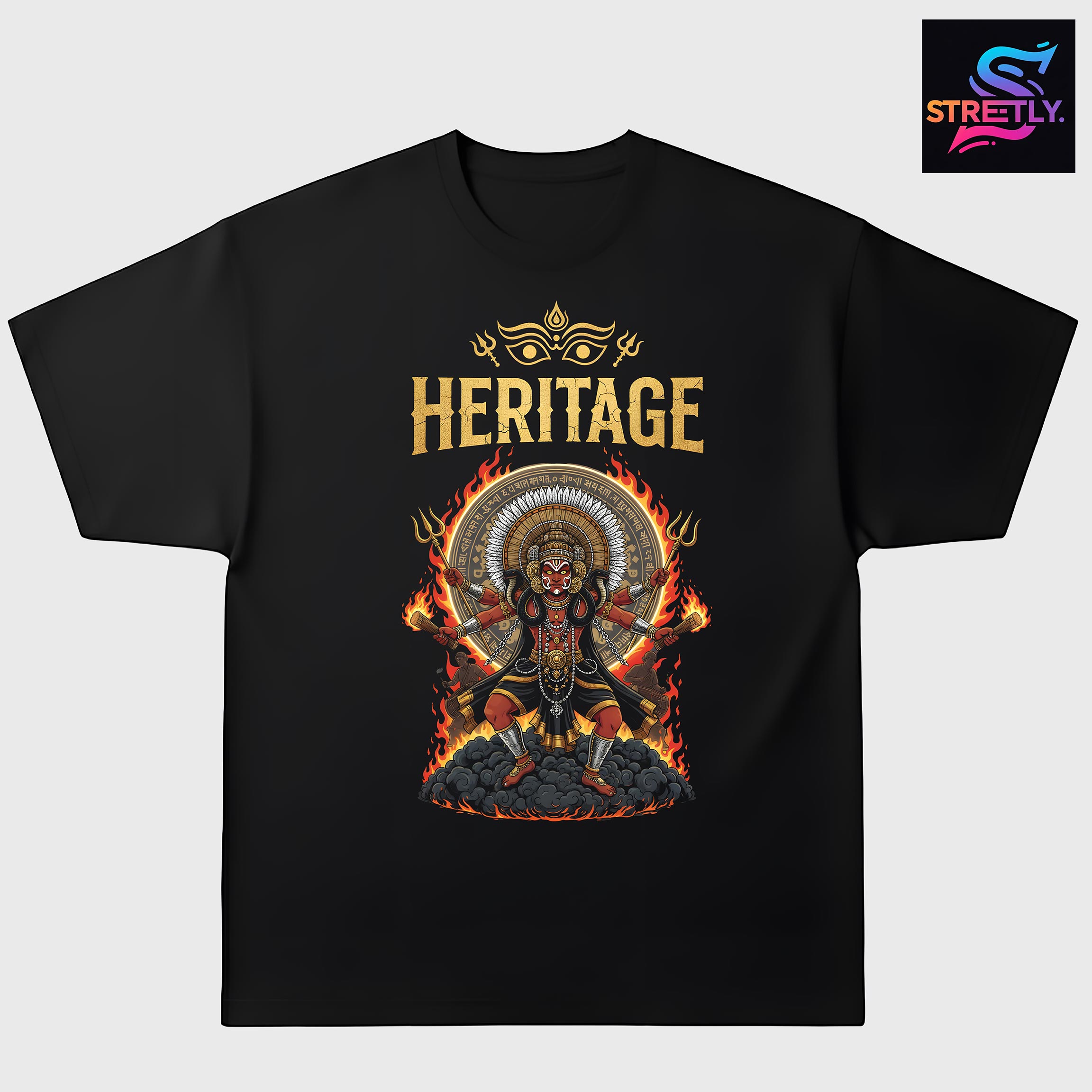 Heritage I|Graphic Printed Oversized Crew Neck Premium T-shirt|100% Cotton|Unisex