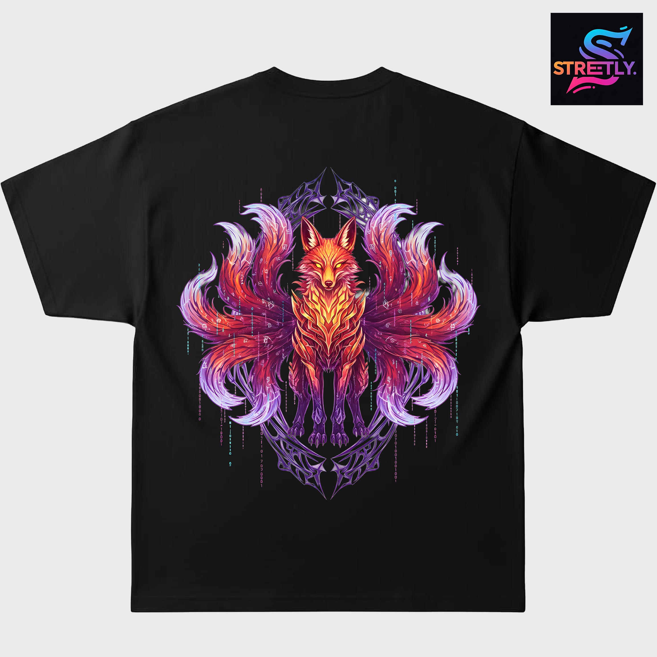 Kitsune|Graphic Printed Oversized Crew Neck Premium T-shirt|100% Cotton|Unisex