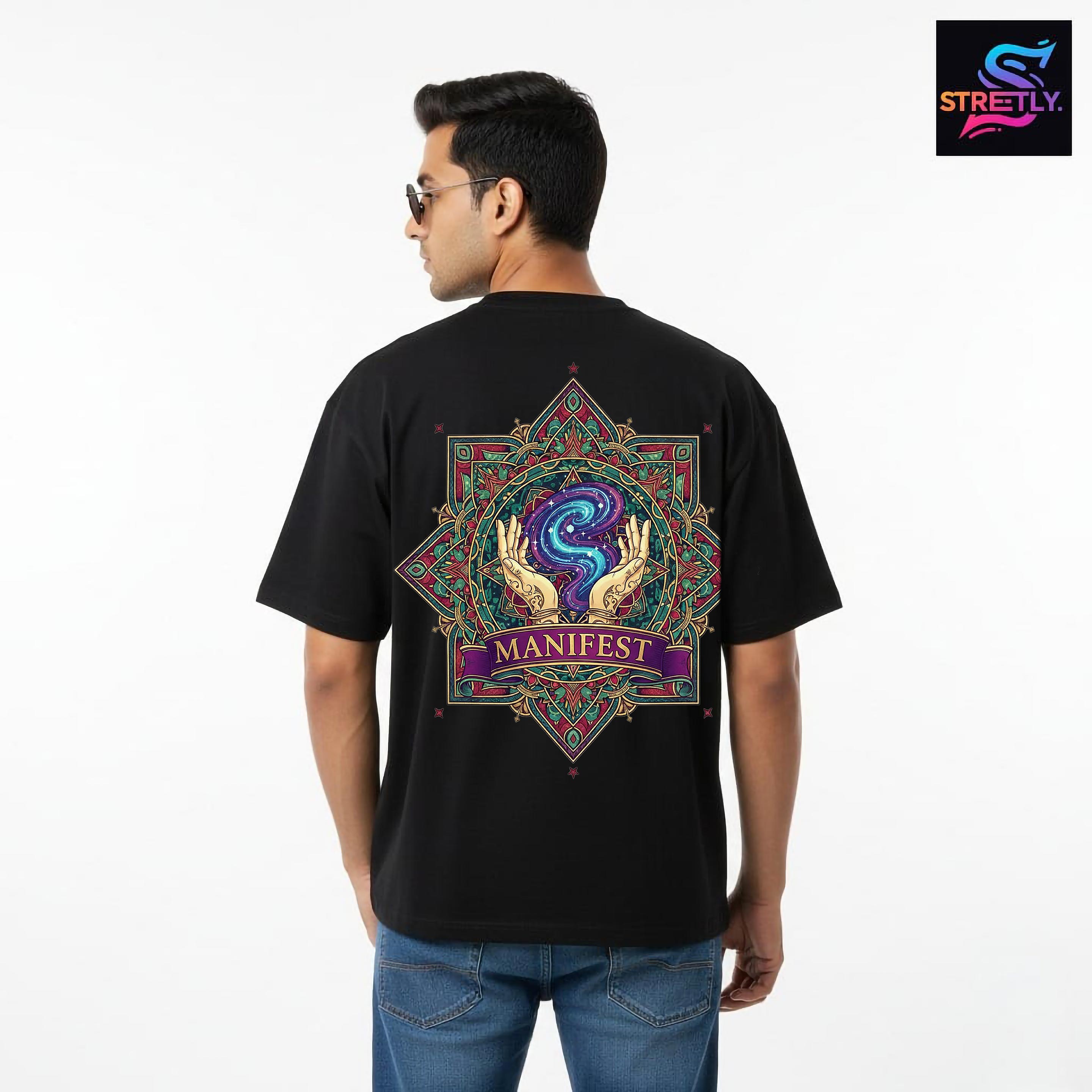 Manifest|Graphic Printed Oversized Crew Neck Premium T-shirt|100% Cotton|Unisex