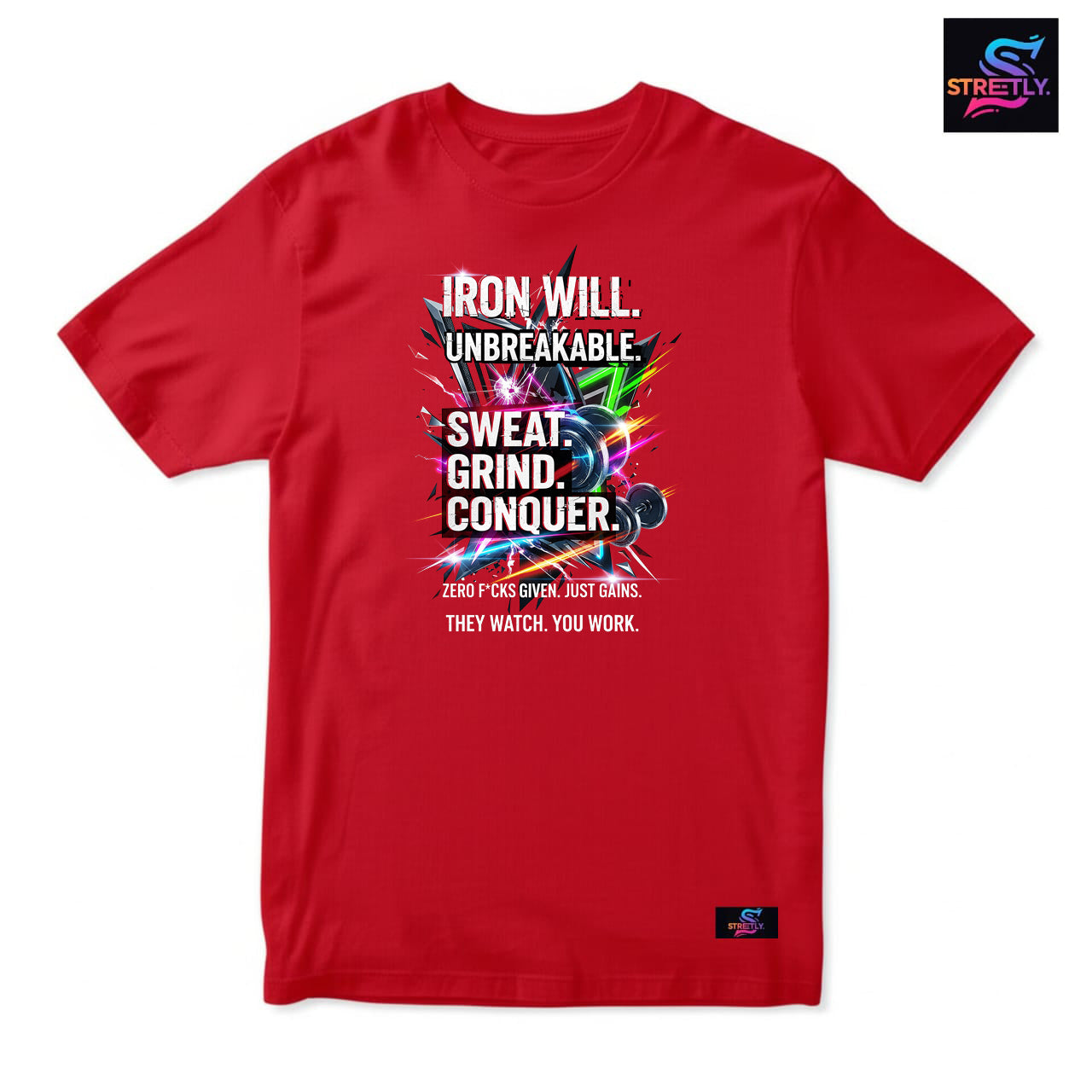 Iron Will|Graphic Printed Regular Crew Neck Premium T-shirt|100% Cotton|Unisex