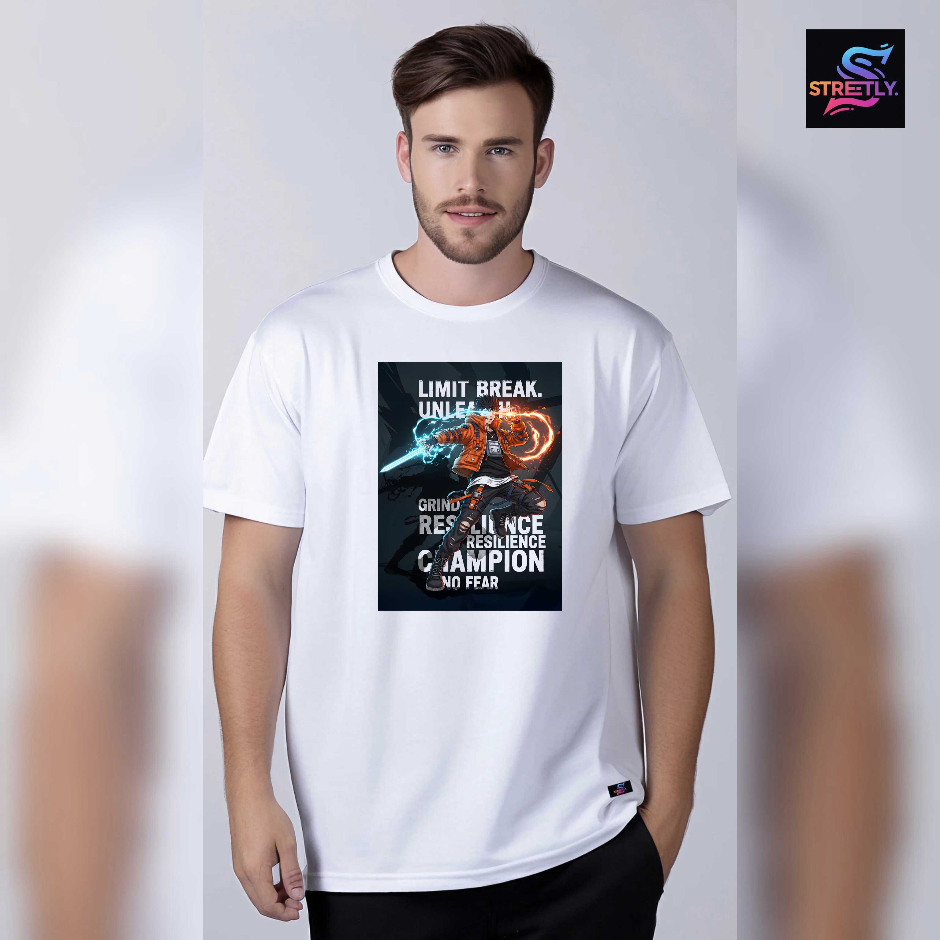 Limit Break - Anime|Graphic Printed Oversized Crew Neck Premium T-shirt|100% Cotton|Unisex