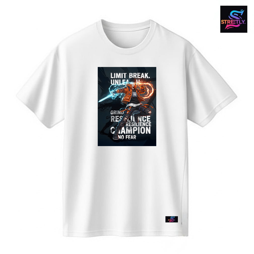 Limit Break - Anime|Graphic Printed Oversized Crew Neck Premium T-shirt|100% Cotton|Unisex