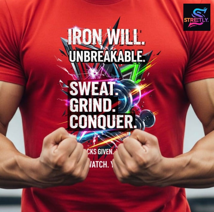 Iron Will|Graphic Printed Regular Crew Neck Premium T-shirt|100% Cotton|Unisex