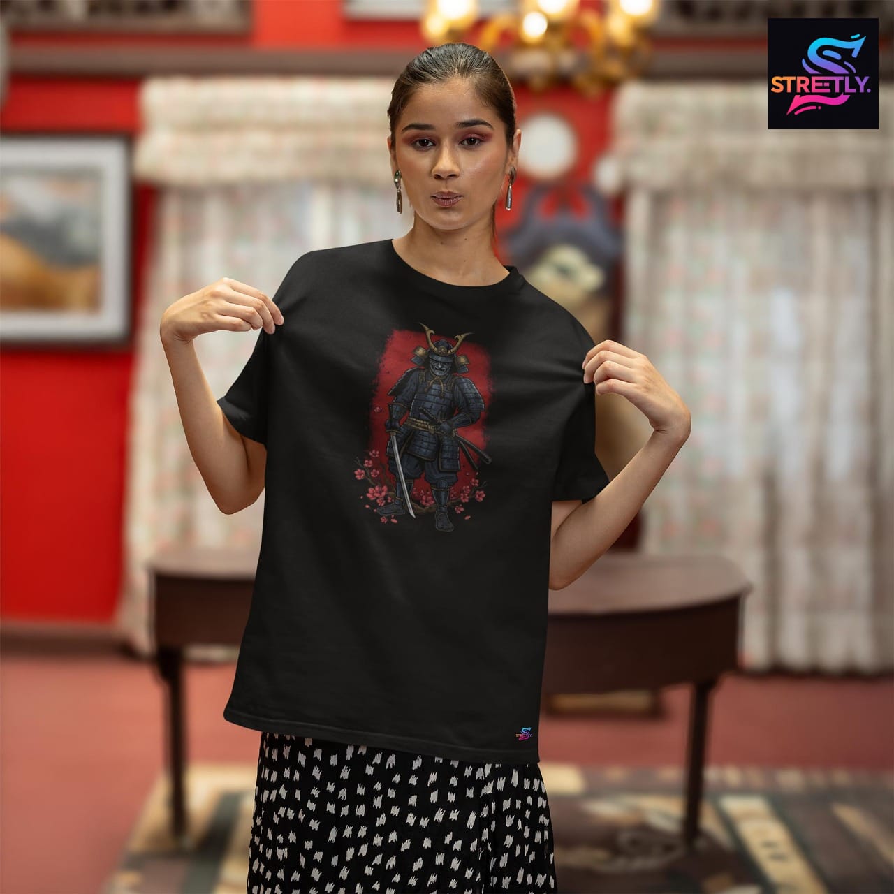 Blossoms and Blades|Graphic Printed Oversized Crew Neck Premium T-shirt|100% Cotton|Unisex