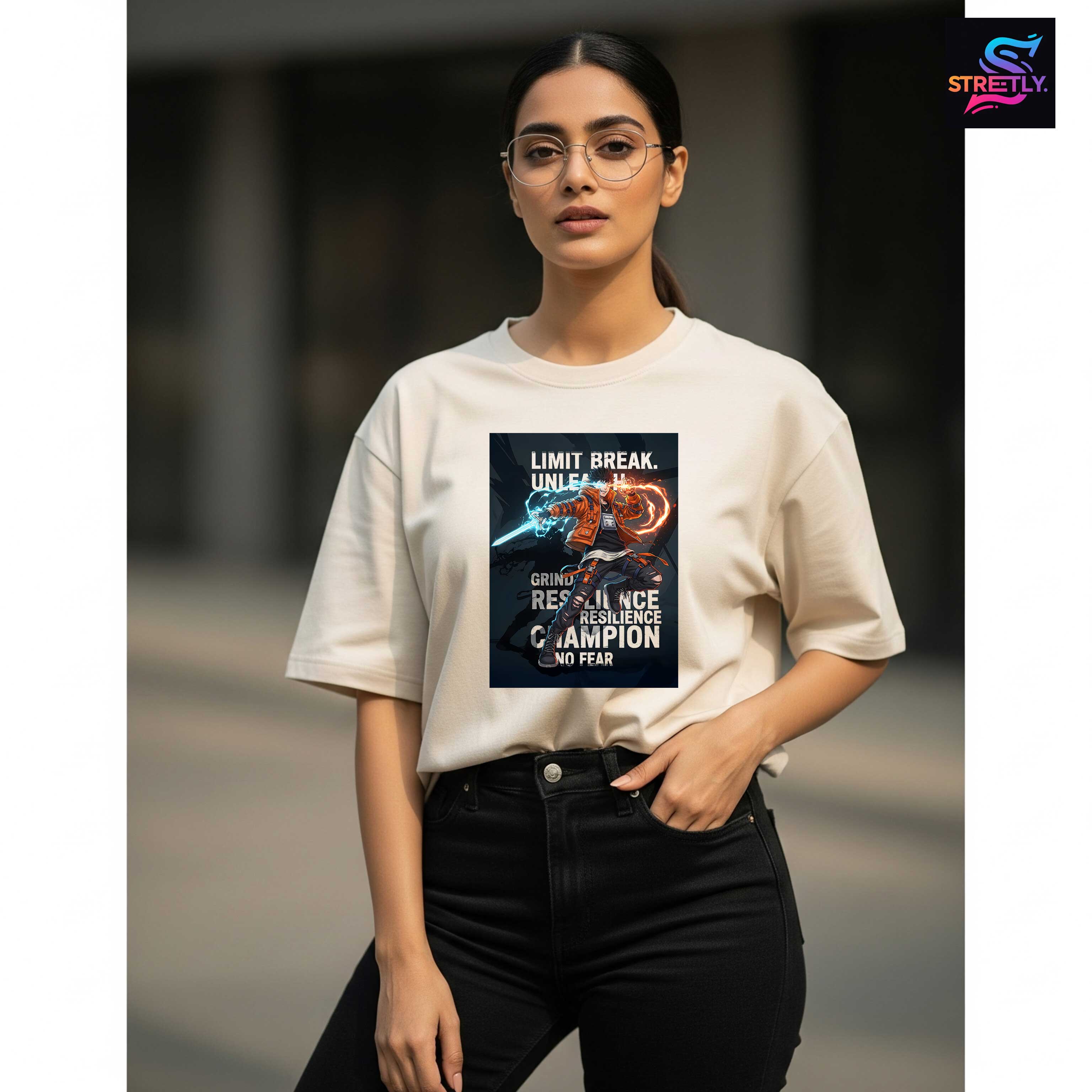 Limit Break - Anime|Graphic Printed Oversized Crew Neck Premium T-shirt|100% Cotton|Unisex