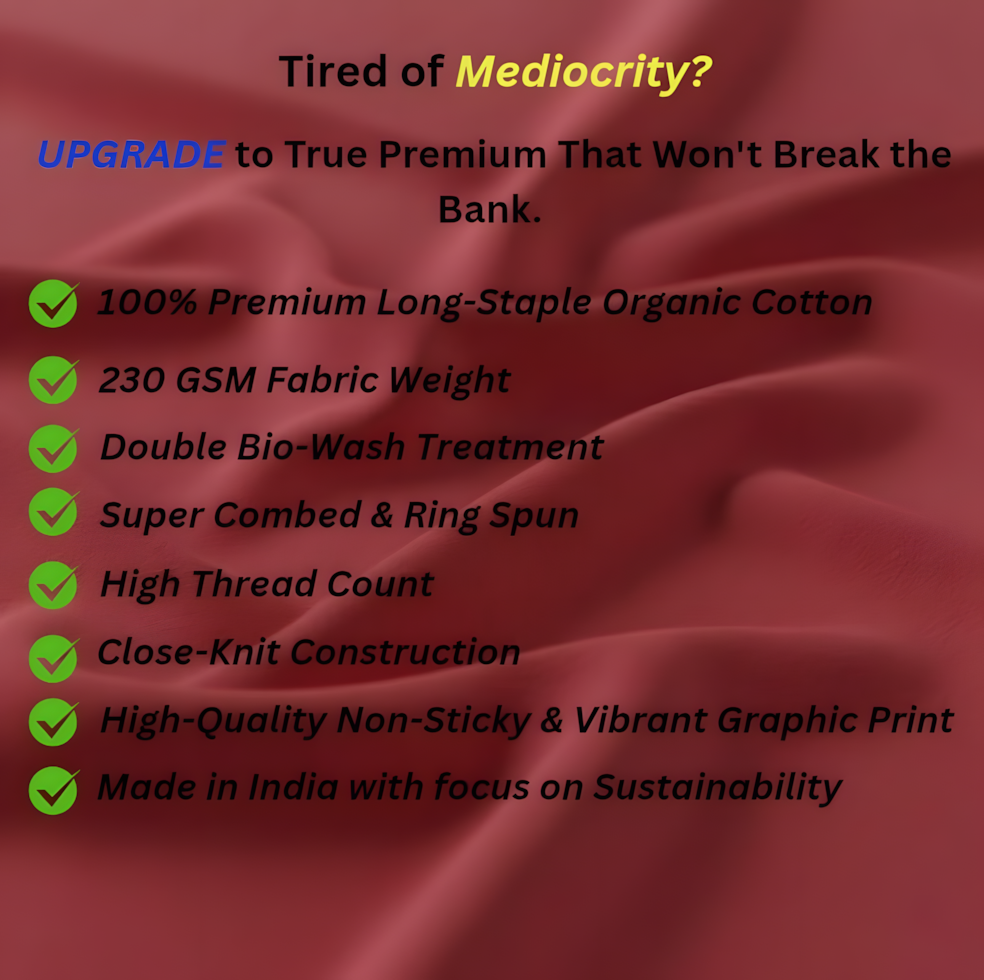 Raging Red|Graphic Printed Regular Crew Neck Premium T-shirt|100% Cotton|Unisex