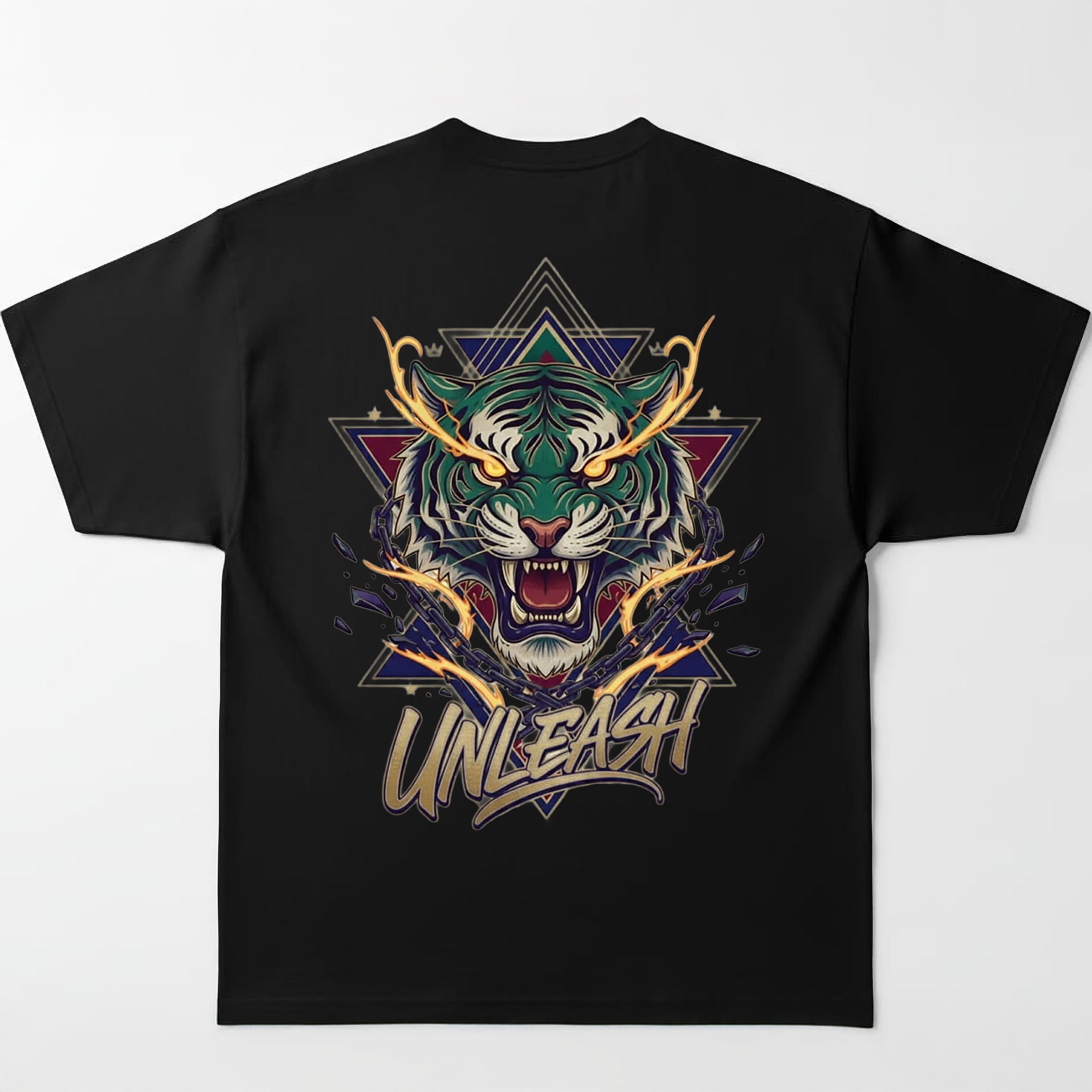 Unleash|Graphic Printed Oversized Crew Neck Premium T-shirt|100% Cotton|Unisex