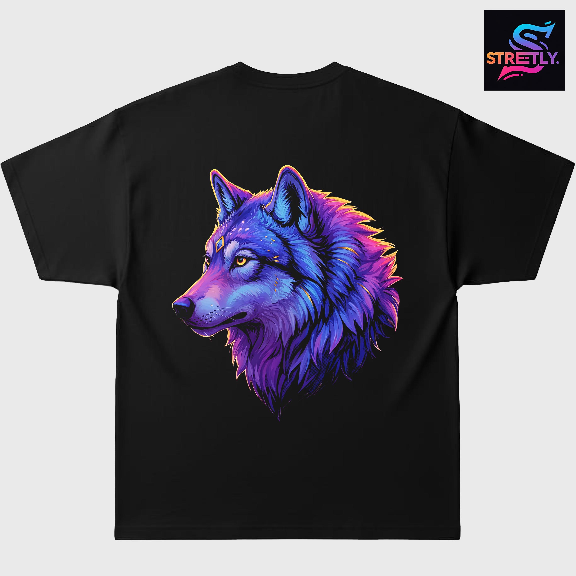 Wolf King|Graphic Printed Oversized Crew Neck Premium T-shirt|100% Cotton|Unisex