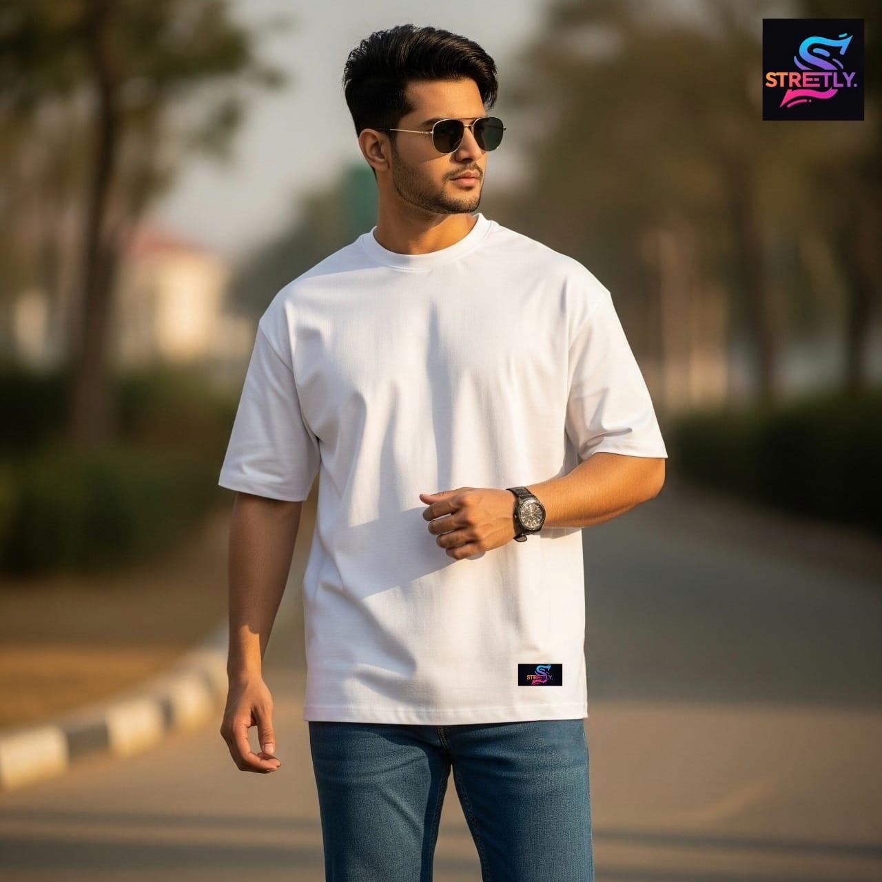 White|Plain Oversized Crew Neck Premium T-shirt|100% Cotton|Unisex