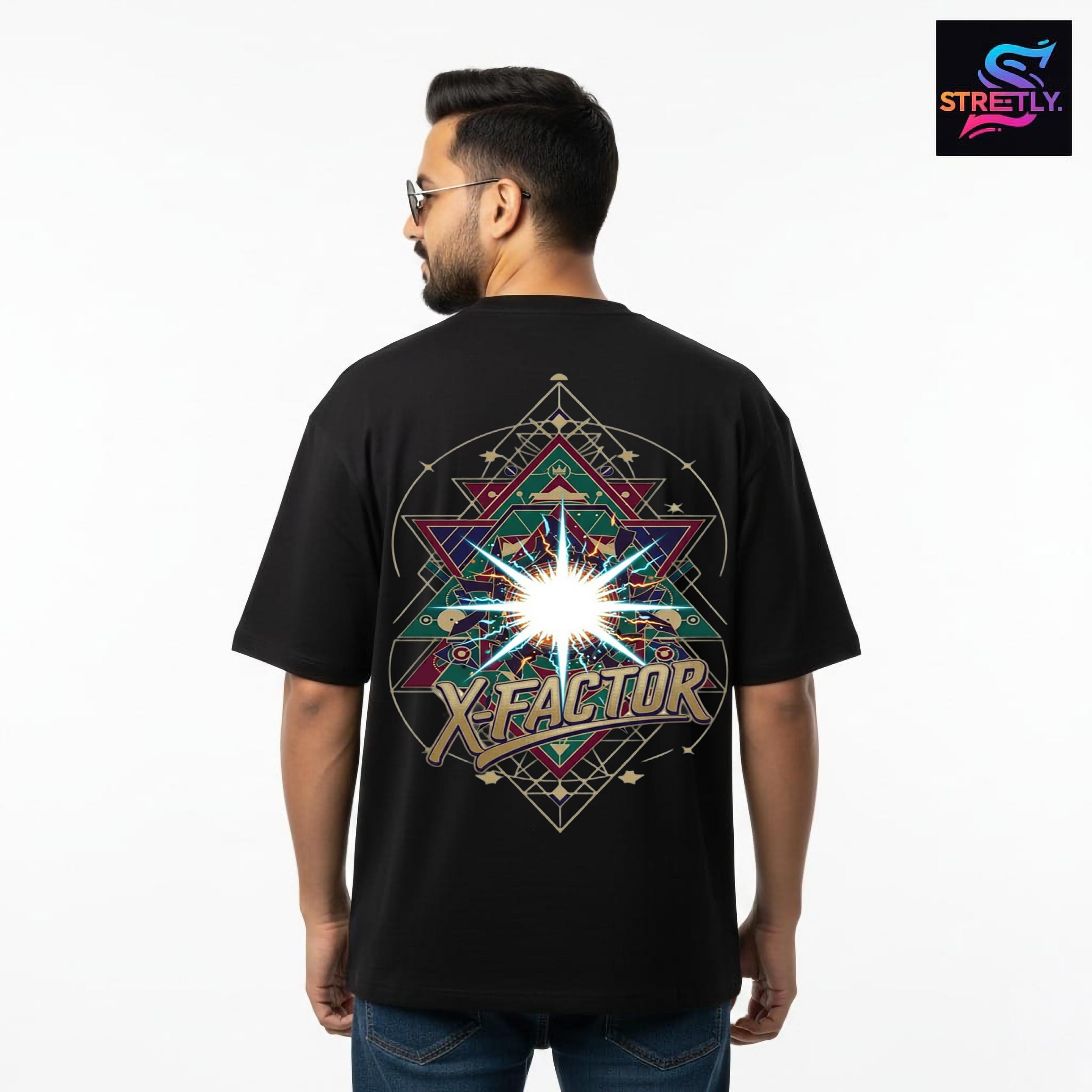 X-Factor|Graphic Printed Oversized Crew Neck Premium T-shirt|100% Cotton|Unisex
