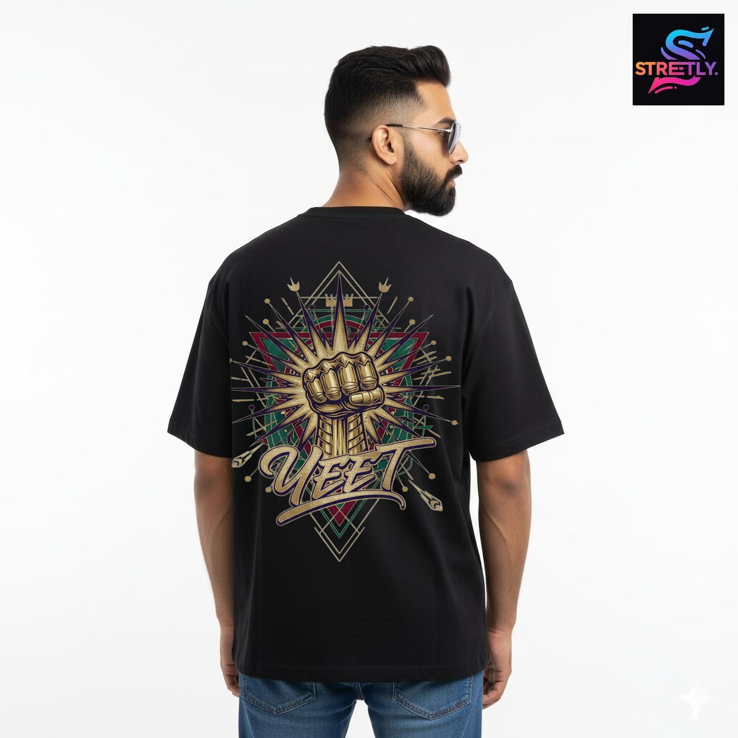 Yeet|Graphic Printed Oversized Crew Neck Premium T-shirt|100% Cotton|Unisex