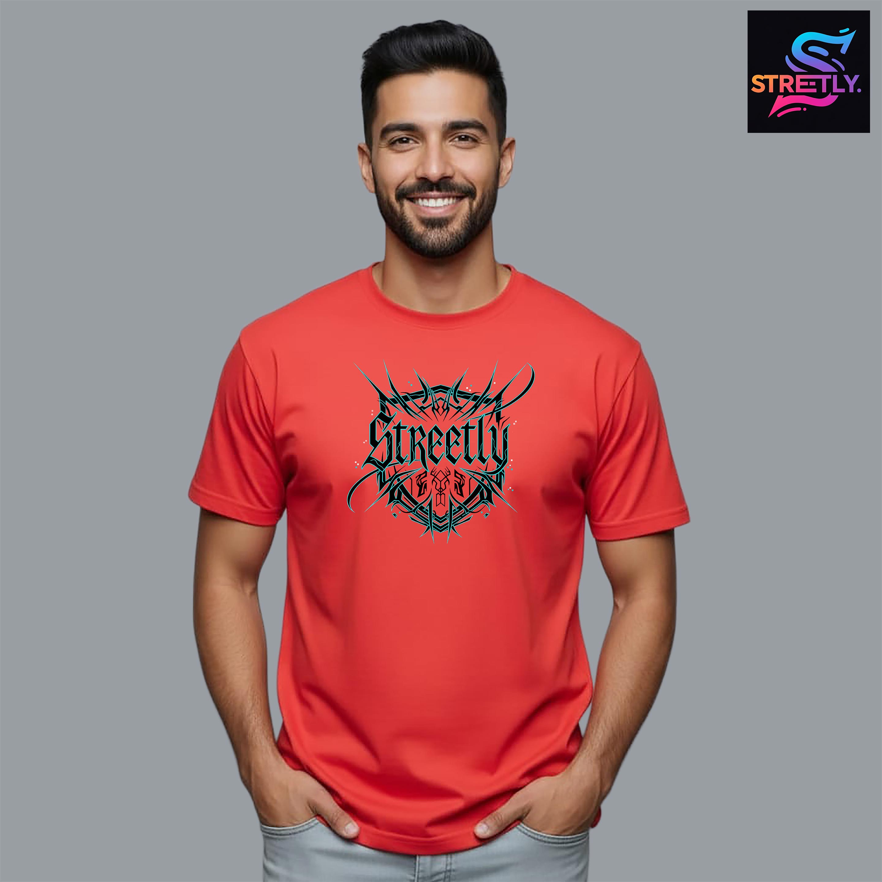 Dark Orange|Graphic Printed Regular Crew Neck Premium T-shirt|100% Cotton|Unisex