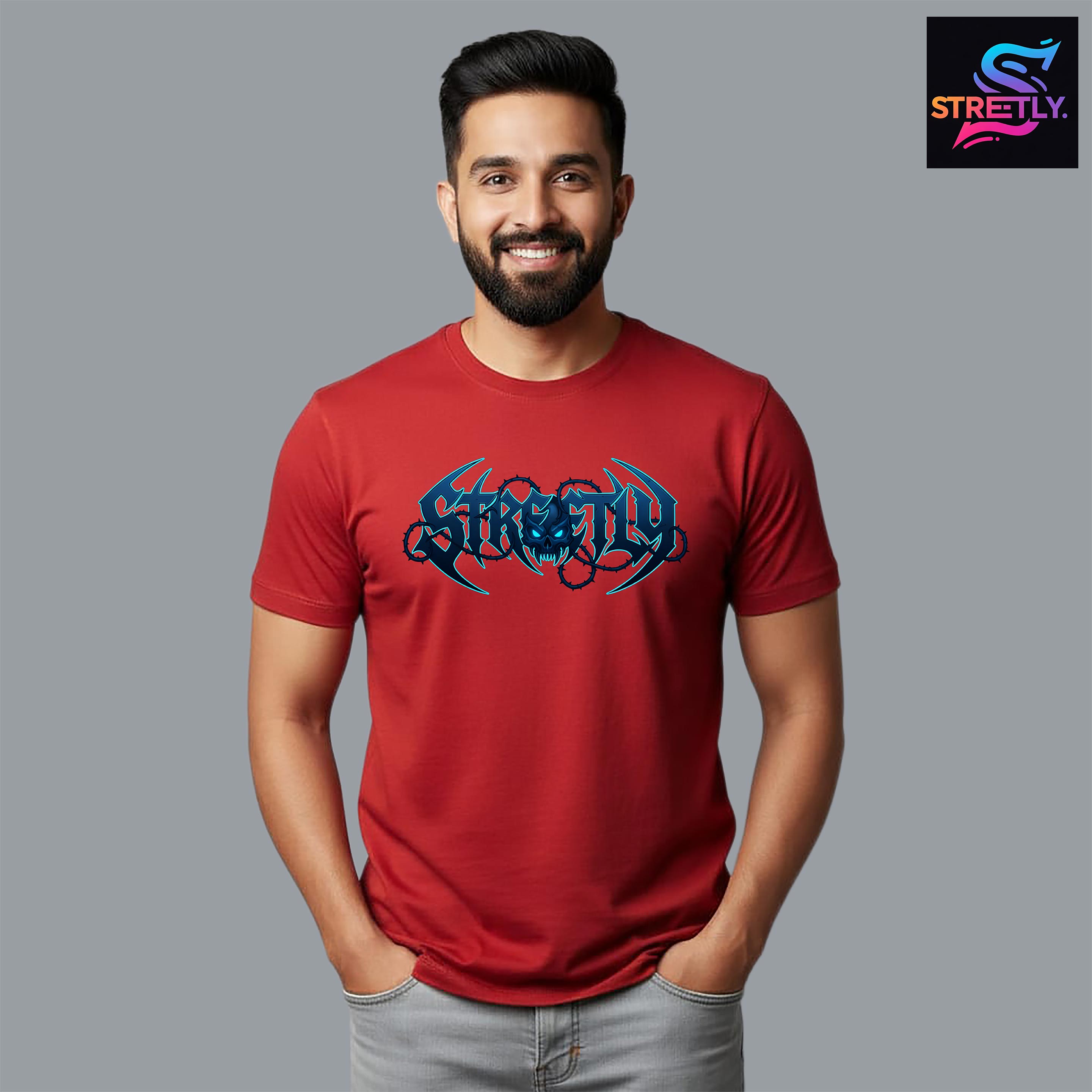 Raging Red|Graphic Printed Regular Crew Neck Premium T-shirt|100% Cotton|Unisex